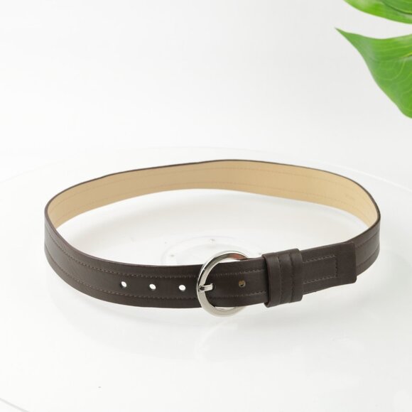 Via Spiga Womens Belt Size Medium M Brown Leather Ring Buckle Elegant Dress - Picture 2 of 12